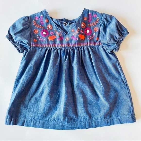 𝅺CARTER'S Baby Girl Jean Tunic Elephants - Picture 3 of 8